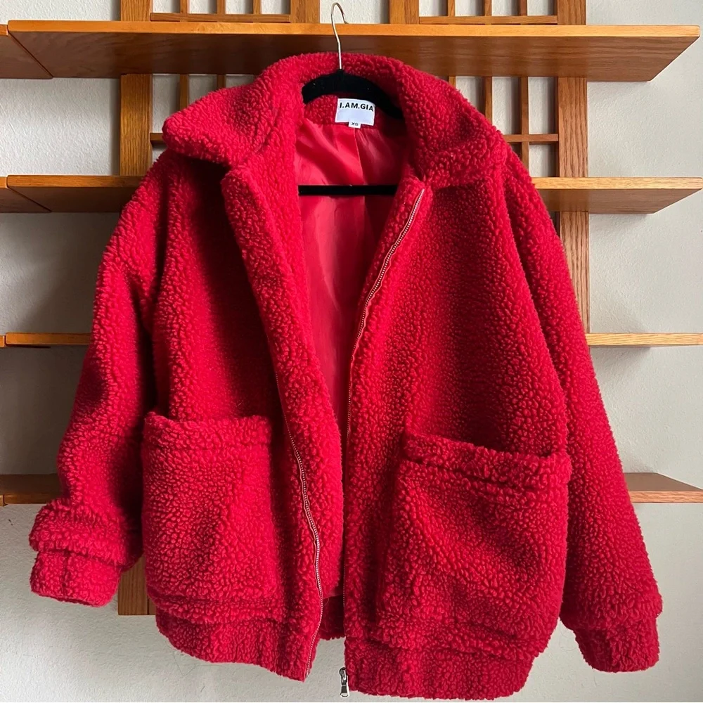 I.AM.GIA Teddy Red Jacket - Picture 1 of 5